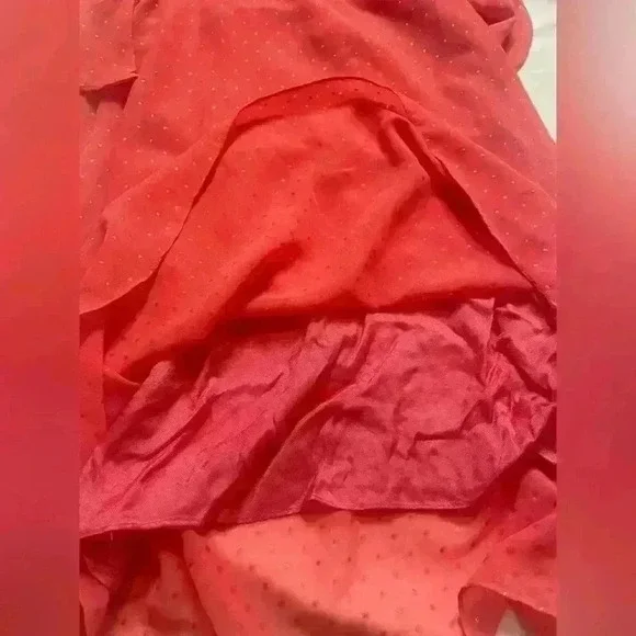 Limelight Chiffon Girls Size 4-5 Dress Coral - Picture 6 of 7